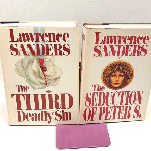 Lot of 2 VINTAGE Lawrence Sanders Fiction Hardcover Books - Picture 1 of 3